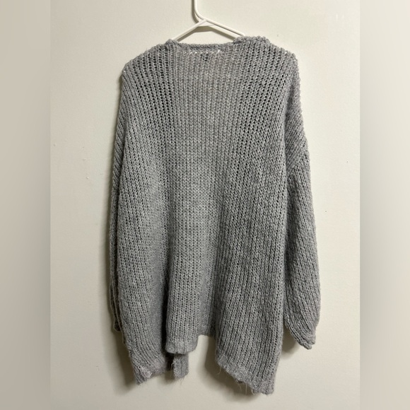 Aerie Grey Open Knit Cardigan - Picture 2 of 3